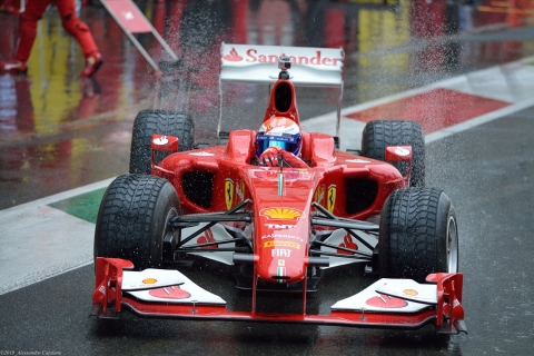 Marc Gené in uscita dal box - Finali Mondiali Ferrari 2013 - Mugello